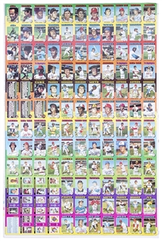 1975 Topps Baseball Uncut Sheet, including Dave Winfield, Steve Carlton, Fergie Jenkins, Carlton Fisk, Phil Niekro (132)